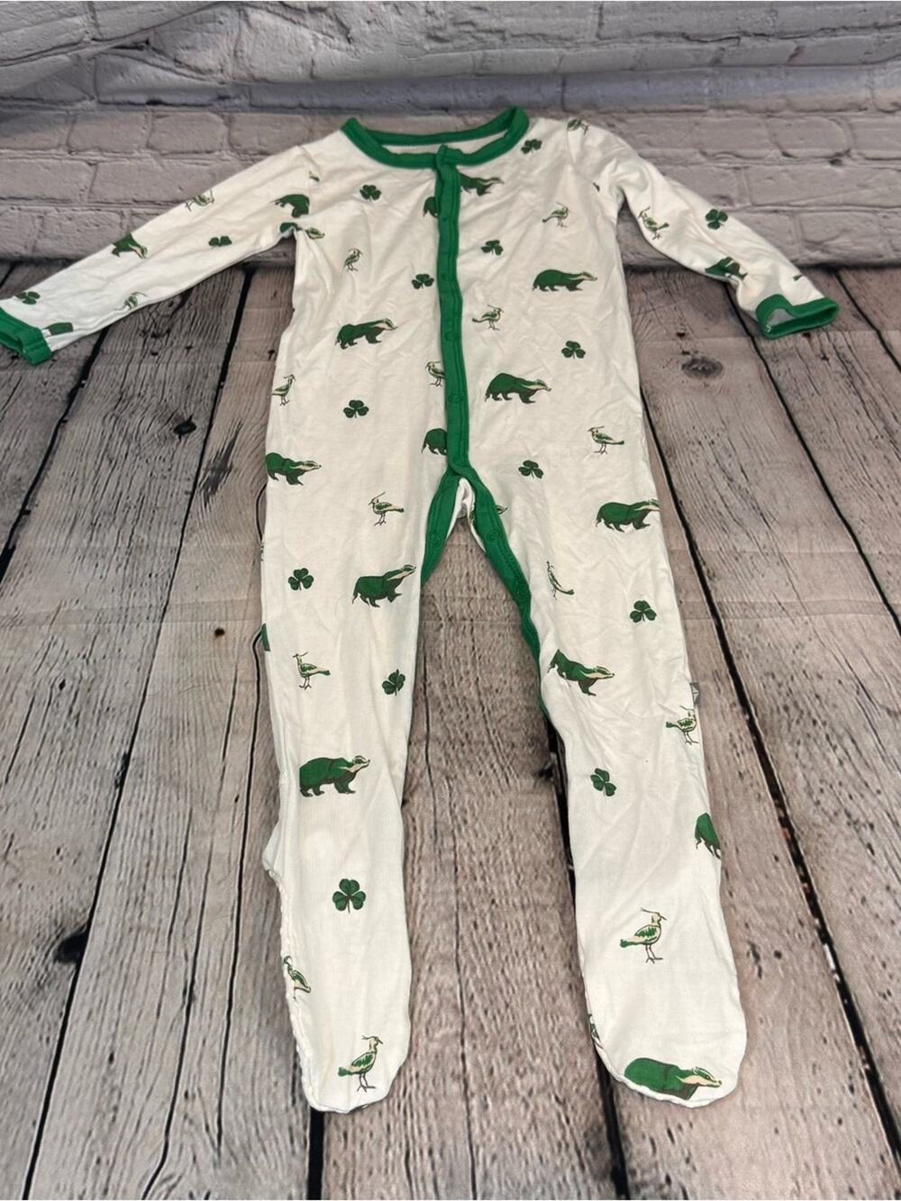 Kyte Baby St. Patricks Day Bamboo Snap Footie
